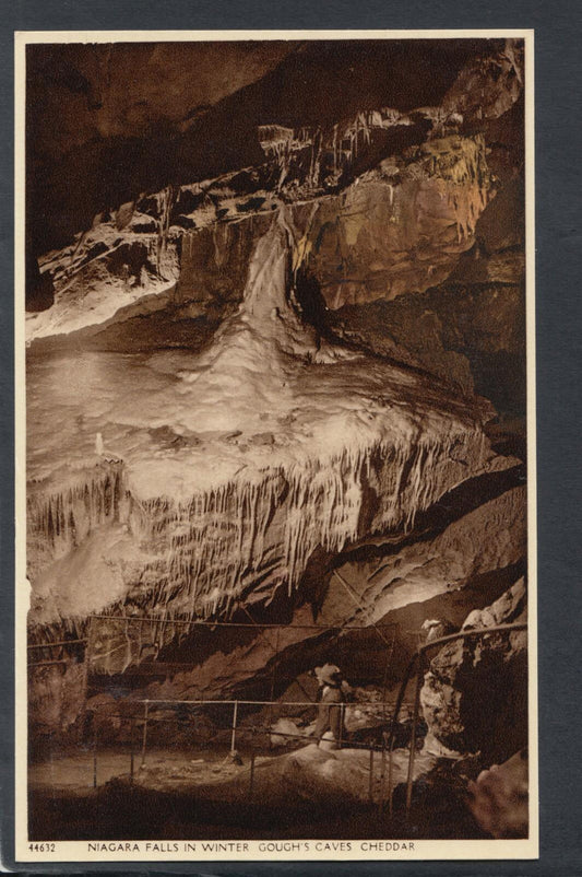 Somerset Postcard - Niagara Falls in Winter, Gough's Caves, Cheddar  RS20364