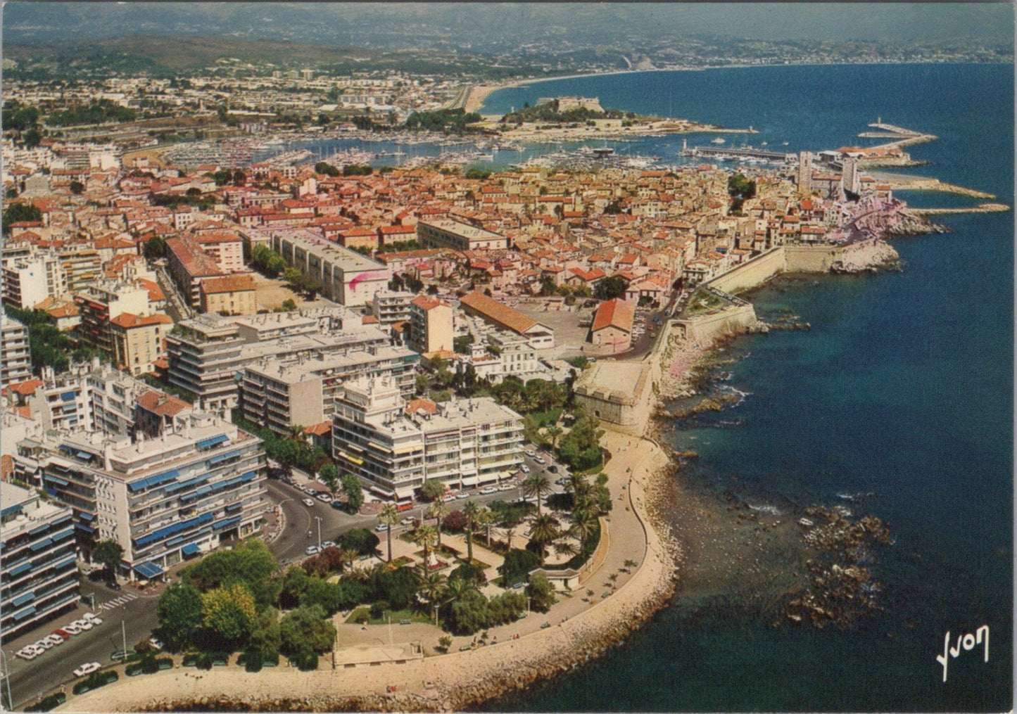 France Postcard: Antibes, Jardin Albert 1er Remparts Vieille Ville View XT3510