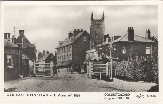 Sussex Postcard: Old East Grinstead Historic Street Church Tower, 1980's XT3896