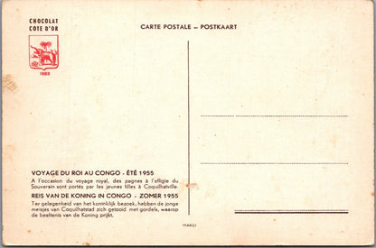 Congo Postcard:King Baudouin Royal Visit Coquilhatville Chocolat Cote D’OrXT4570