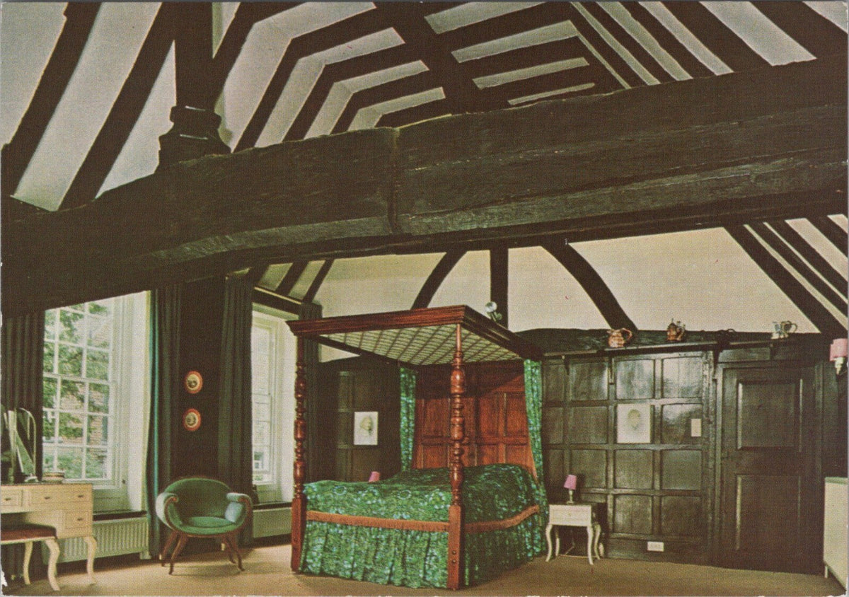 Surrey Postcard: Limpsfield De Tillens Principal Bedroom Tie Beam 1970’s XT4553