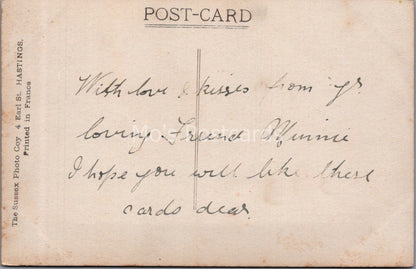 Sussex Postcard: Brede Multi-View Brede Place Church Post Office RPPC XT3725