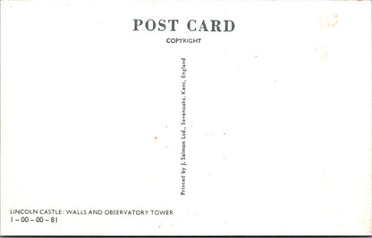 Lincolnshire Postcard: Lincoln Castle Walls Observatory Tower 1970s XT5297