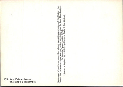 London Postcard: Kew Palace London The Kings Bedchamber Interior XT4512