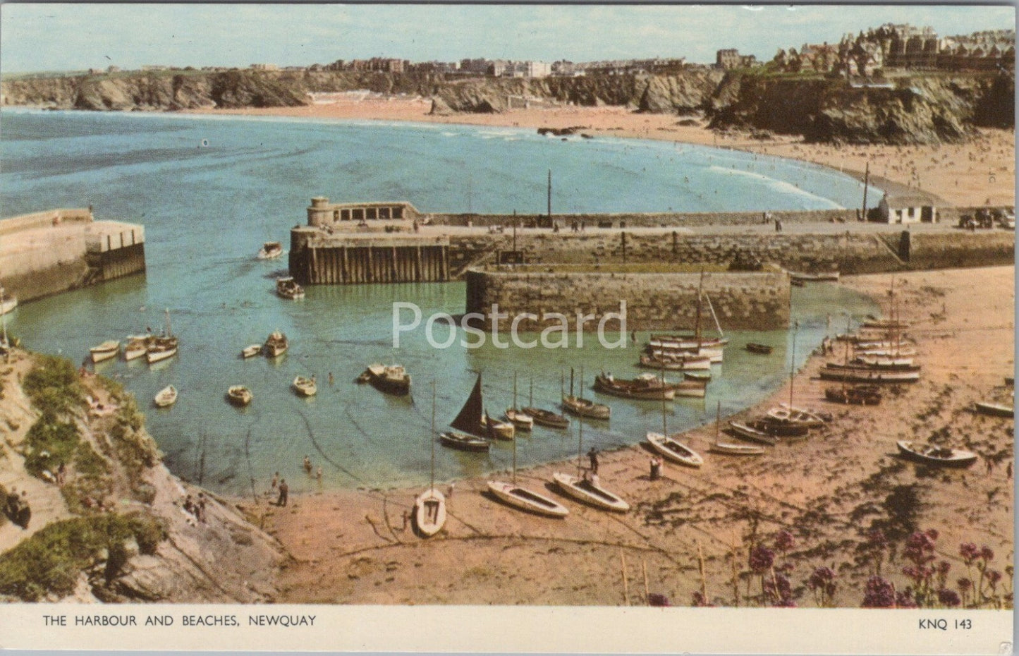Cornwall Postcard: The Harbour and Beaches, Newquay, Boats 1960's XT4400