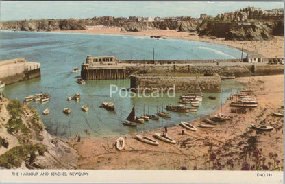 Cornwall Postcard: The Harbour and Beaches, Newquay, Boats 1960's XT4400