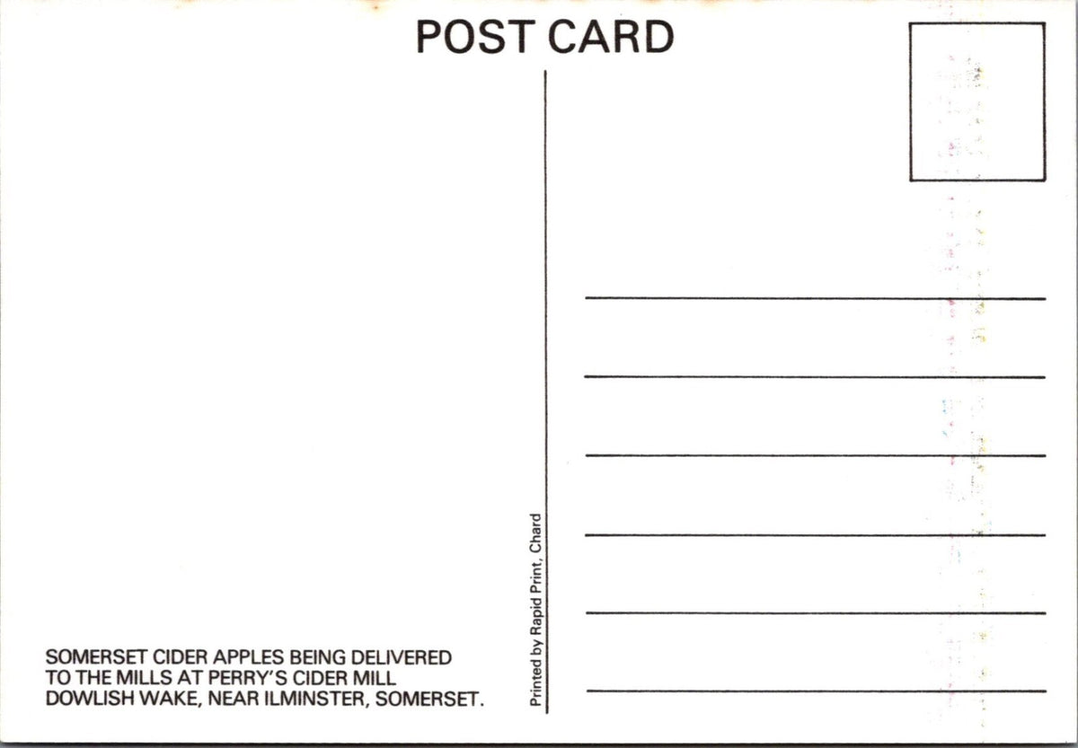 Somerset Postcard: Dowlish Wake Perrys Cider Mill Apple Harvest 1980s XT5119