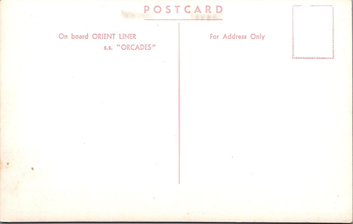 Shipping Postcard: SS Orcades Orient Liner First Class Restaurant Lounge XT5537