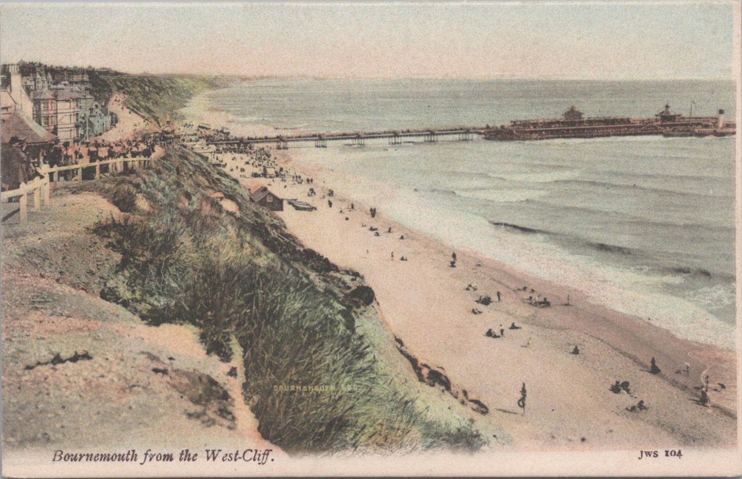Dorset Postcard: Bournemouth From The West Cliff Pier View 1900's XT4156