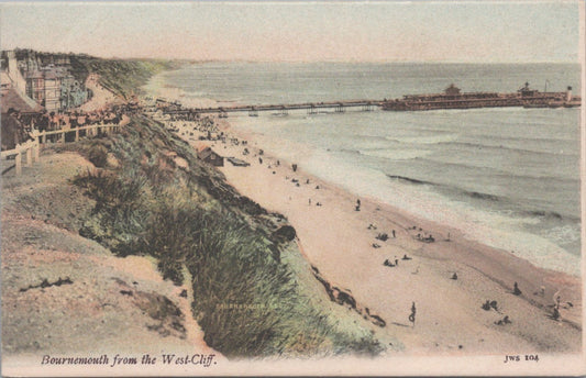 Dorset Postcard: Bournemouth From The West Cliff Pier View 1900's XT4156