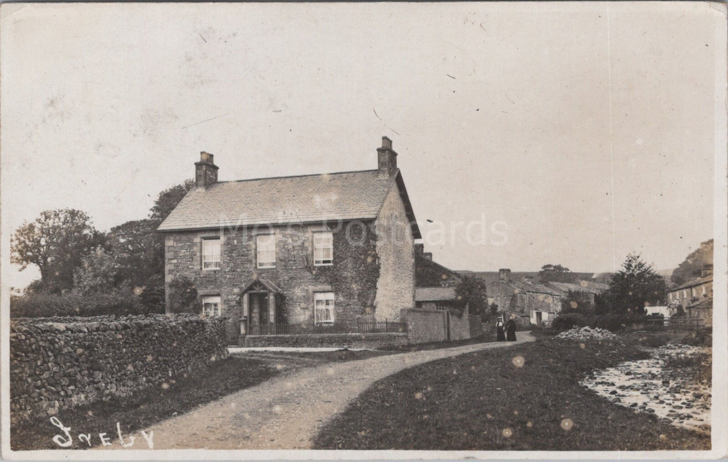 Lancashire Postcard: Ireby Village Stone House, Stream General View 1909 XT3543