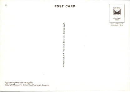 Cycling Postcard: Egg And Spoon Race On Cycles Bicycle Sport  XT5341