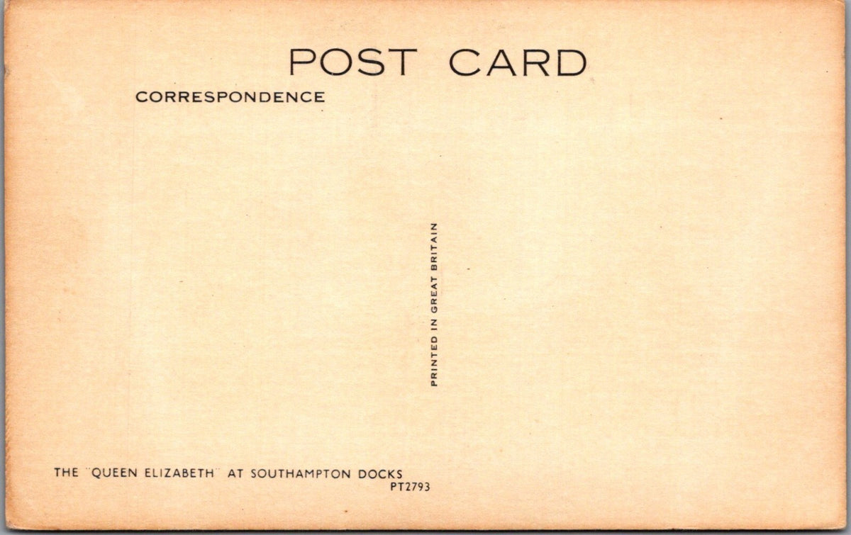 Shipping Postcard: Queen Elizabeth Southampton Docks Ocean Liner Vessel XT5278