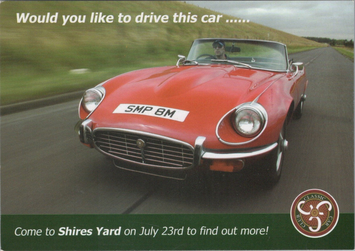 Somerset Postcard: Jaguar E-Type Convertible Shires Yard Bath 2000’s XT5347