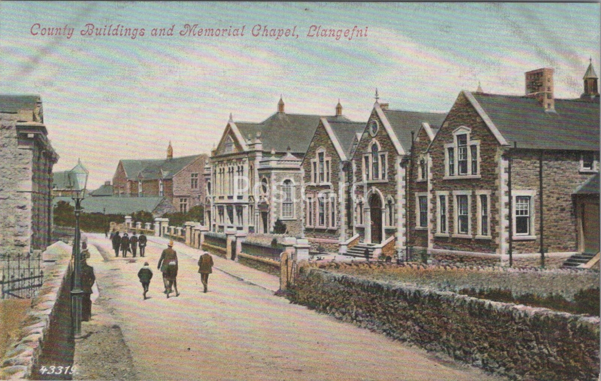 Anglesey Postcard: Llangefni County Buildings Memorial Chapel Street  XT5073