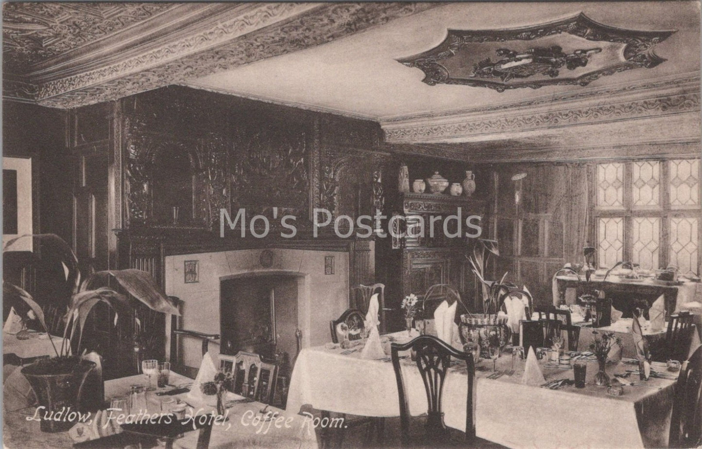 Shropshire Postcard: Ludlow Feathers Hotel, Interior Coffee Room Scene  XT4031