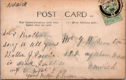 Norfolk Postcard: Lakenham Old Cock Inn, Norwich River Yare Pond, 1908 XT3891