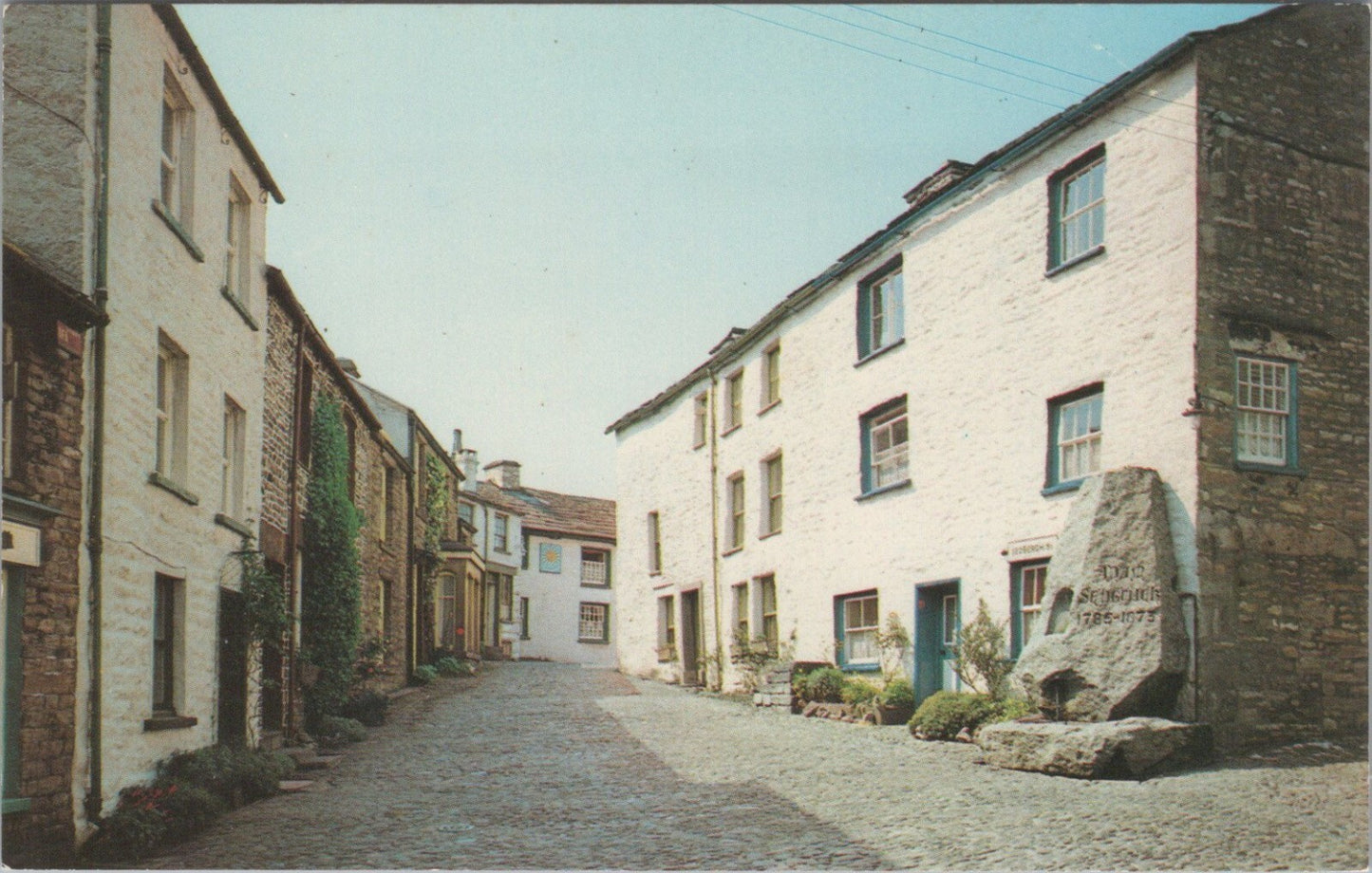 Cumbria Postcard: Dent Village Main Street Sedgwick Memorial 1970’s 8175A