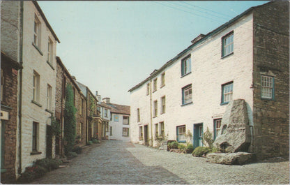 Cumbria Postcard: Dent Village Main Street Sedgwick Memorial 1970’s 8175A