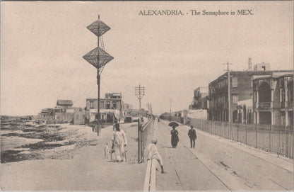 Egypt Postcard: Alexandria The Semaphore In Mex Coast Street Scene  XT5510