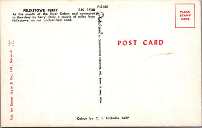 Suffolk Postcard: Felixstowe Ferry River Deben Estuary Boats 1960s XT5094
