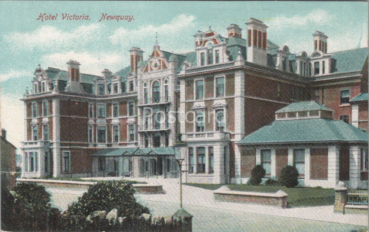 Cornwall Postcard: Hotel Victoria Newquay Coastal Resort Architecture  XT4304