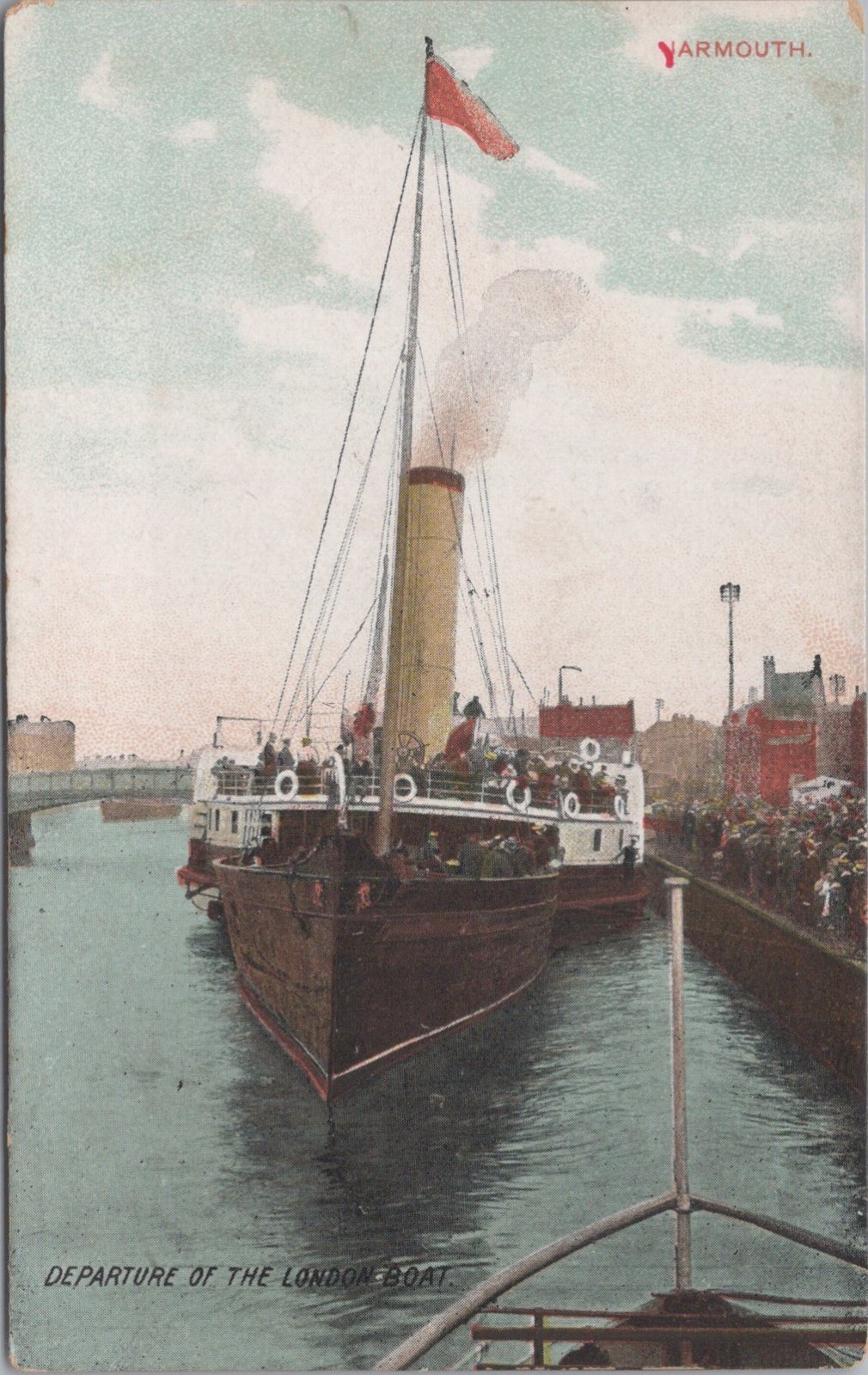Norfolk Postcard: Yarmouth Departure Of The London Boat Steamer  XT5544