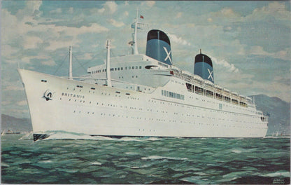 Shipping Postcard:RHMS Britanis Chandris Lines Ocean Liner Derrick SmoothyXT5538