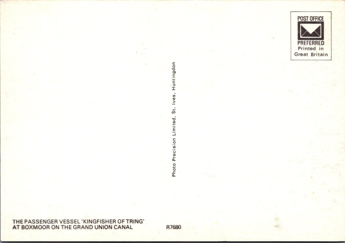Hertfordshire Postcard: Boxmoor Kingfisher Of Tring Grand Union Canal 70s XT5105
