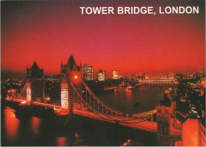 London Postcard: Tower Bridge Orange Sunset Aerial River Thames Skyline XT3861