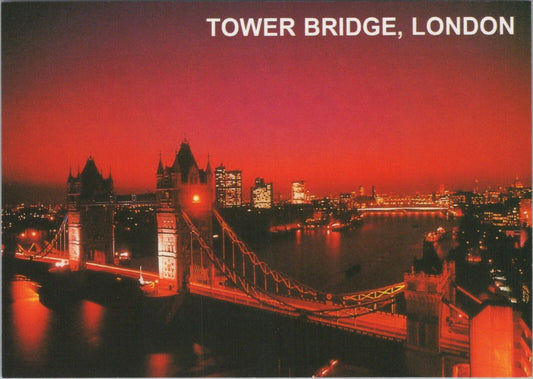 London Postcard: Tower Bridge Orange Sunset Aerial River Thames Skyline XT3861