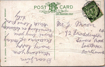 Greetings Postcard: From Horndean Ivy Leaves Lucky Horseshoe Greet You 1910's XT3510