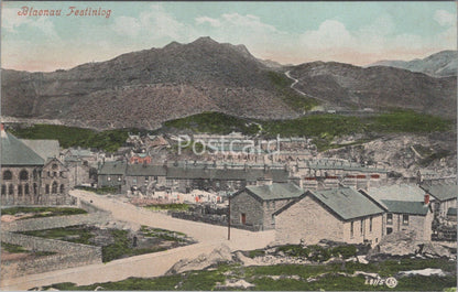 Merionethshire Postcard: Blaenau Ffestiniog Slate Quarry Town Houses XT5075