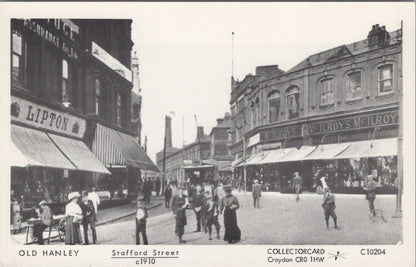 Staffordshire Postcard: Hanley Stafford Street, Lipton McIlroy Shops XT3495