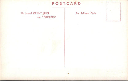 Shipping Postcard: SS Orcades Orient Liner First Class Games Deck Funnel XT5533