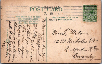 Lancashire Postcard: Princes Road Liverpool Tram Horse Carriage XT3482