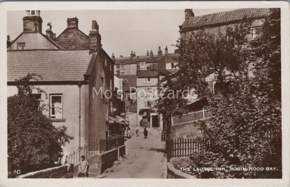 Yorkshire Postcard: Robin Hoods Bay The Laurel Inn 1930's, RPPC XT3650
