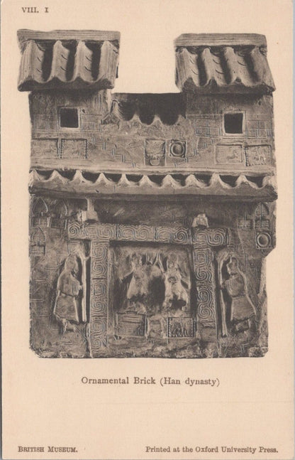 British Museum Postcard:  Chinese Han Dynasty Ornamental Brick  XT5525