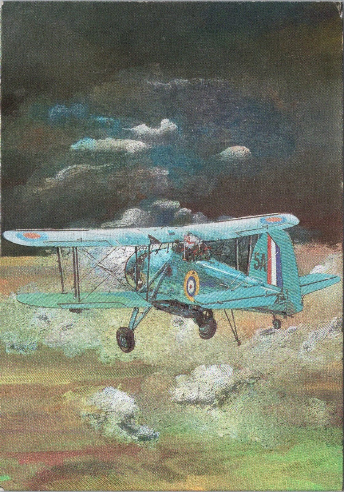 Military Aviation Postcard:Fairey Swordfish Biplane Juan Dorado Dufex Art XT3890