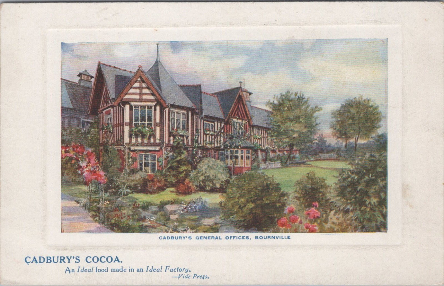 Advertising Postcard: Cadbury’s Cocoa Bournville Worcestershire  XT4771