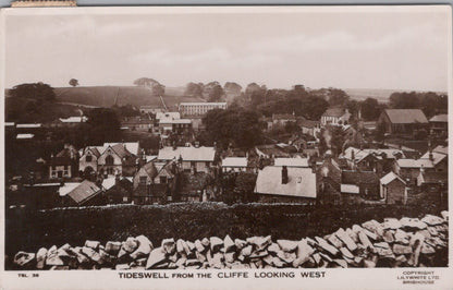 Derbyshire Postcard: Tideswell From The Cliffe Looking West, 1946, RPPC XT3894