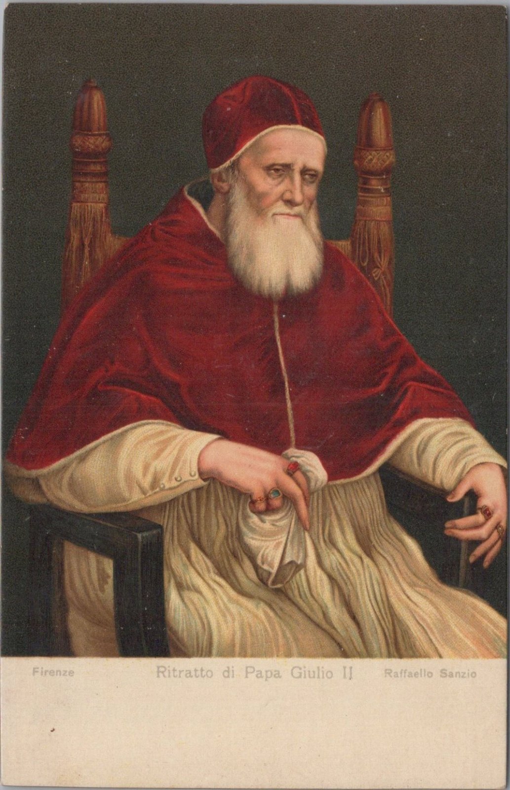 Art Postcard: Pope Julius II Raffaello Sanzio Raphael Painting Italian XT5499