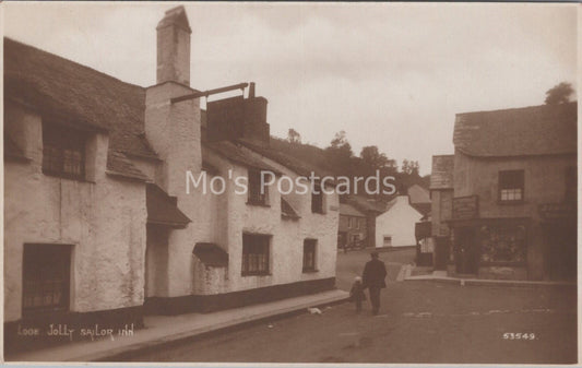 Cornwall Postcard: Looe Jolly Sailor Inn West Looe Pub RPPC  XT3735