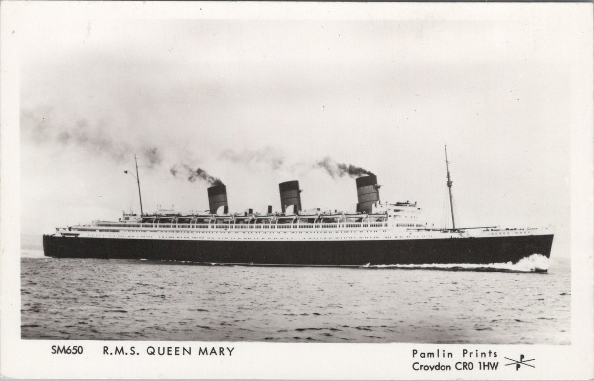 Shipping Postcard: RMS Queen Mary Cunard Ocean Liner Pamlin Prints XT5326