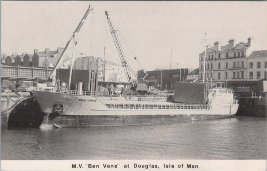 Isle Of Man Postcard: Douglas Harbour MV Ben Vane Cargo Ship Timber 1989 XT5388