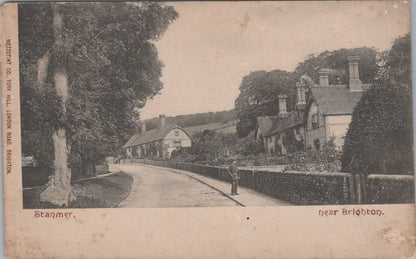 Sussex Postcard: Stanmer Village Street Cottages Near Brighton 1900's XT5068
