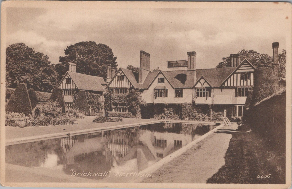 Sussex Postcard: Northiam Brickwall House Manor Pool Garden 1930's XT5034