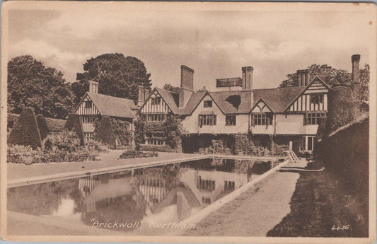 Sussex Postcard: Northiam Brickwall House Manor Pool Garden 1930's XT5034