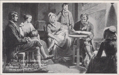 Ayrshire Postcard: The Cottar's Saturday Night Robert Burns Poem 8846A