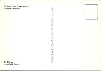 Surrey Postcard: Limpsfield De Tillens Principal Bedroom Tie Beam 1970’s XT4553